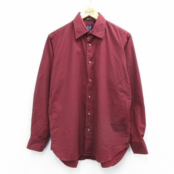 L★古着 ギャップ GAP 長袖 ブランド シャツ メンズ 00年代 00s エンジ 25sep03 中古 トップス