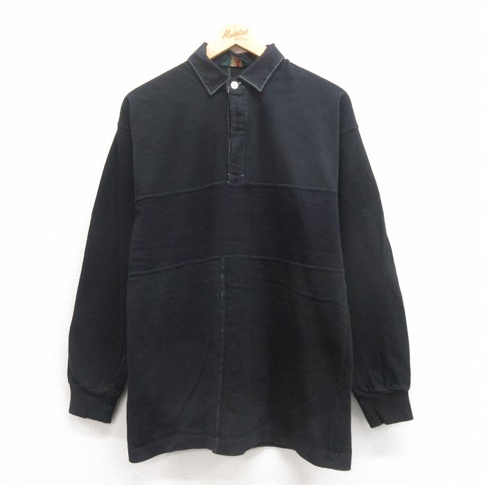M★古着 ジェイクルー J.CREW 長袖 ブランド ラガー シャツ メンズ 90年代 90s コットン 黒 ブラック 25sep05 中古 トップス