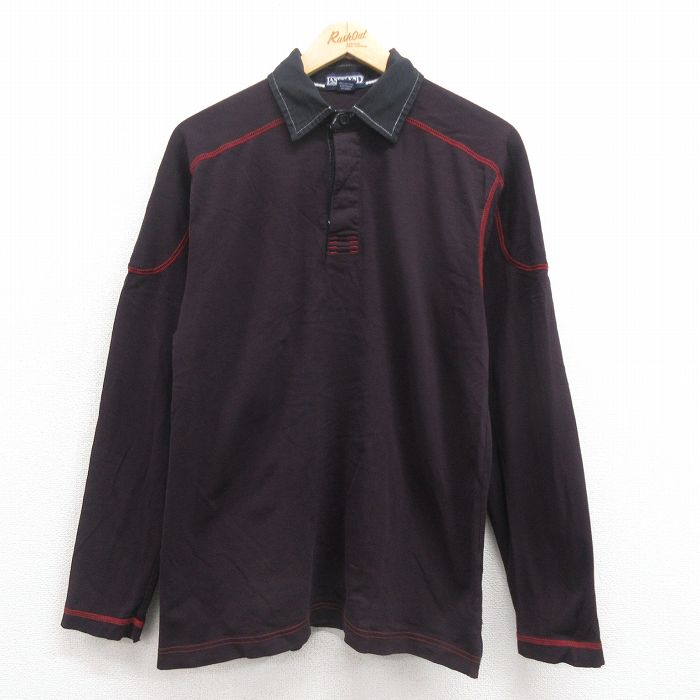 S★古着 ランズエンド 長袖 ブランド ラガー シャツ メンズ コットン エンジ系他 25sep05 中古 トップス