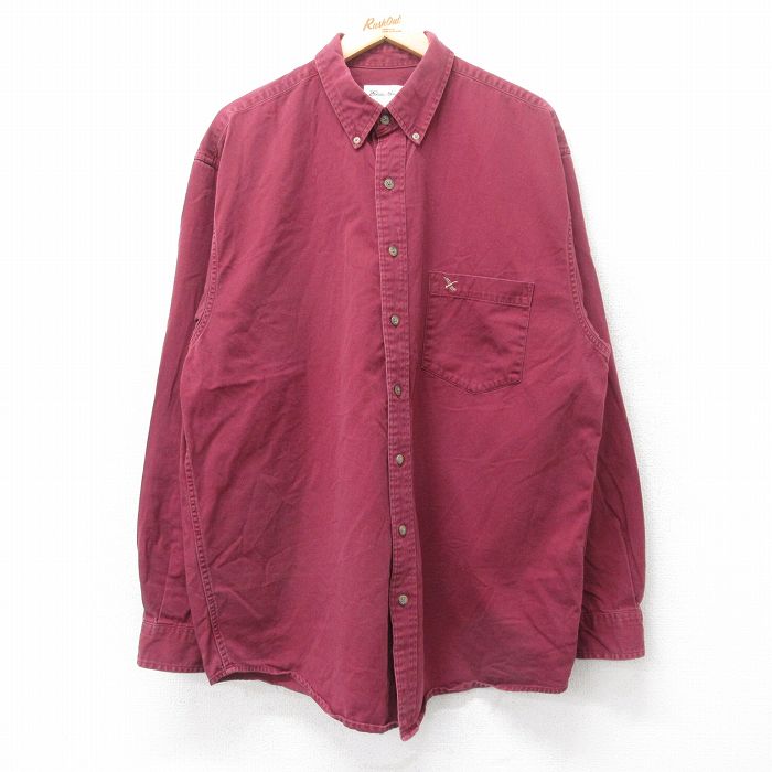 【50%OFF】エディーバウアー 00s 長袖シャツ 鳥 バーガンディ XL | 古着