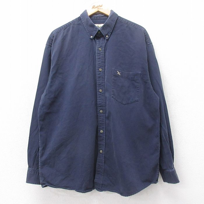 【50%OFF】エディーバウアー 00s 長袖シャツ 鳥 ネイビー XL | 古着