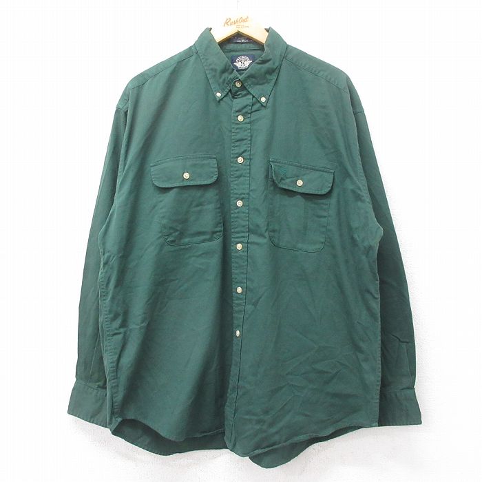 【50%OFF】ドッカーズ 90s 長袖シャツ ワンポイントロゴ グリーン XL | 古着