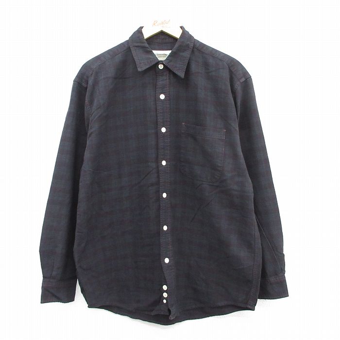 XL★古着 エディーバウアー 長袖 ブランド シャツ メンズ 00年代 00s コットン 黒他 ブラック チェック 25sep16 中古 トップス