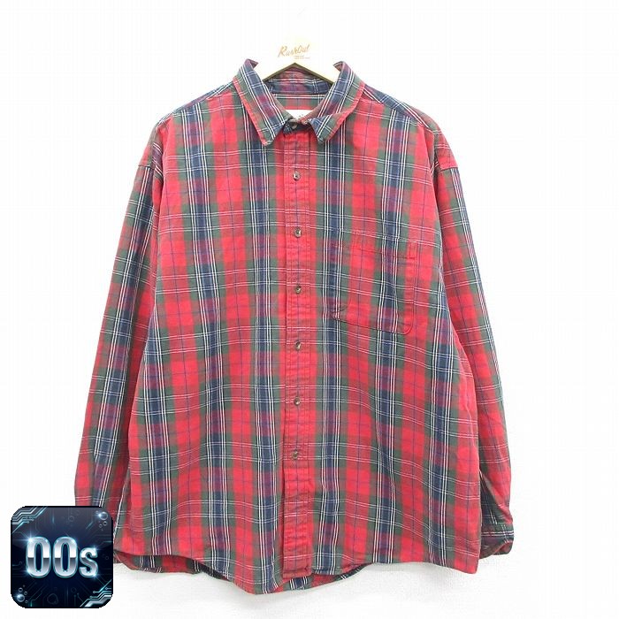 【50%OFF】エディーバウアー 00s 長袖シャツ タータンチェック レッド XL | 古着