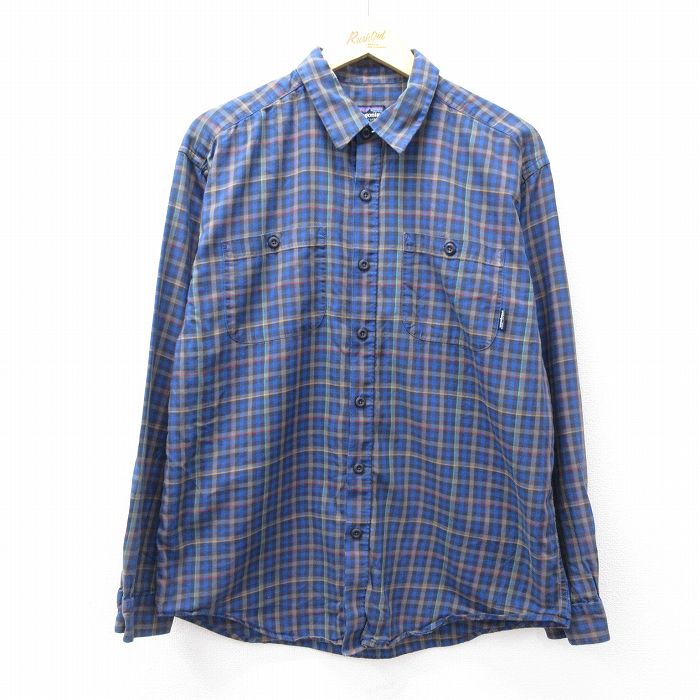 L★古着 パタゴニア patagonia 長袖 ブランド シャツ メンズ 00年代 00s オーガニックコットン 紺他 ネイビー チェック 25oct03 中古 トップス