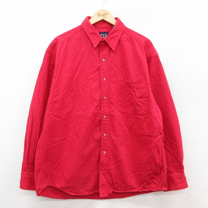 ギャップ 90s 長袖シャツ レッド XL | 古着