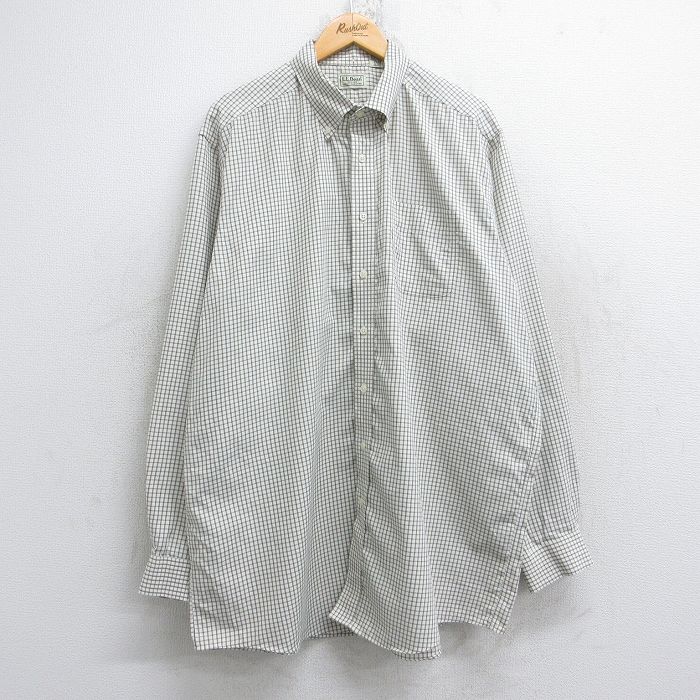 エルエルビーン 00s 長袖シャツ チェック ホワイト XL | 古着