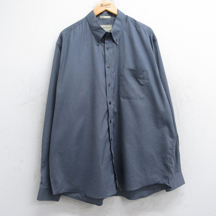 【50%OFF】エディーバウアー 長袖シャツ チェック ネイビー XL | 古着