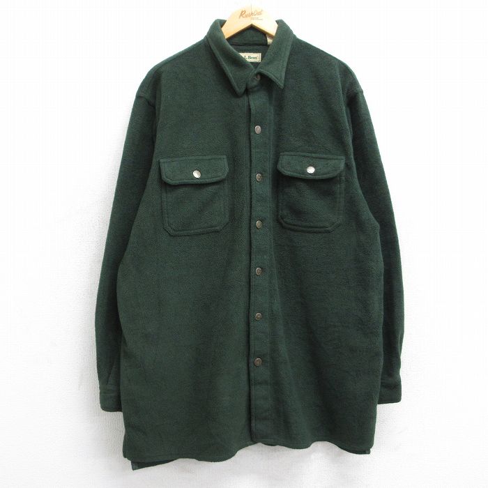 【50%OFF】エルエルビーン 90s フリースシャツ グリーン XL | 古着