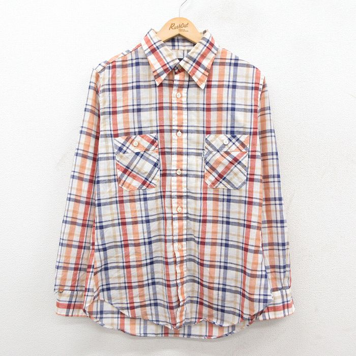 M★古着 リーバイス Levis 長袖 ブランド シャツ メンズ 80年代 80s USA製 白他 ホワイト チェック 25oct23 中古 トップス