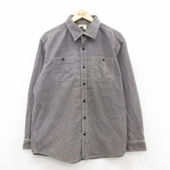 XL★古着 エルエルビーン LLBEAN 長袖 ブランド シャツ メンズ 00年代 00s コーデュロイ コットン グレー系 25oct31 中古 トップス