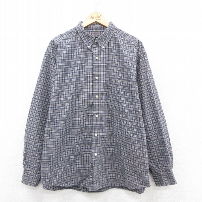 【50%OFF】エディーバウアー 00s 長袖シャツ チェック ネイビー XL | 古着