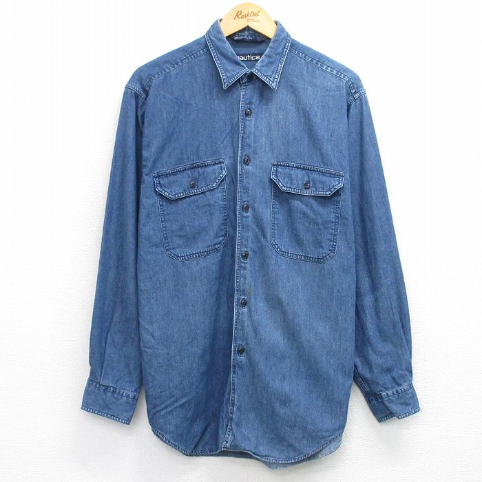 【50%OFF】ノーティカ 90s 長袖シャツ ネイビー L | 古着