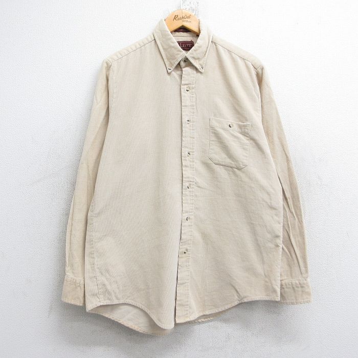 【50%OFF】リーバイス 90s 長袖シャツ コーデュロイ ベージュ L | 古着