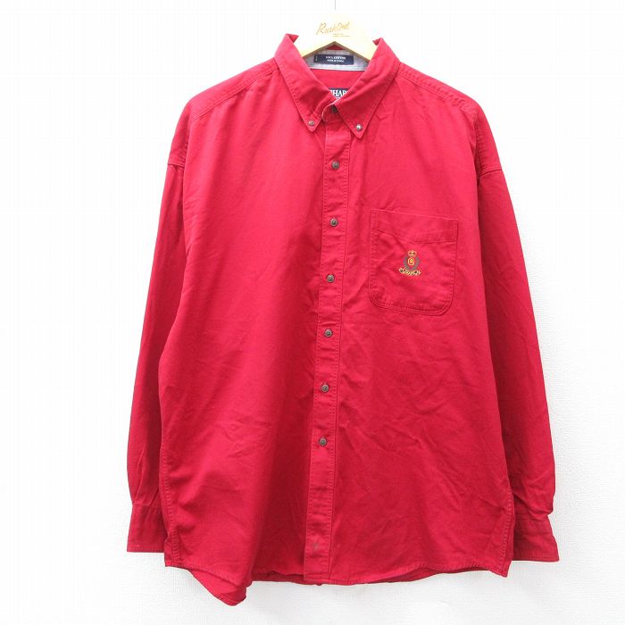ラルフローレン 90s 長袖シャツ ワンポイントロゴ レッド XL | 古着