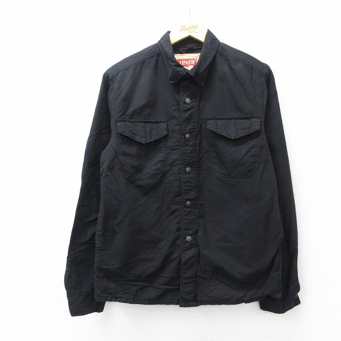 M★古着 リーバイス Levis 長袖 ブランド シャツ メンズ コットン 黒 25nov14