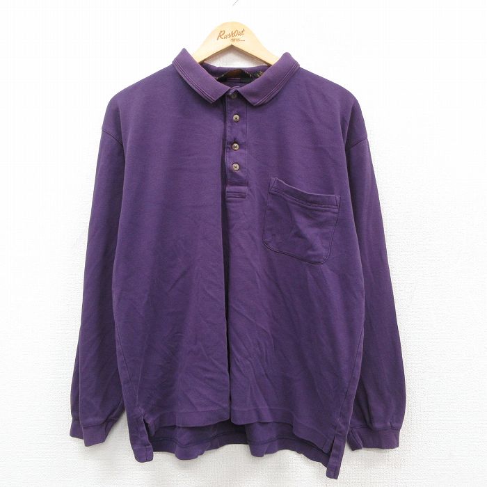エディーバウアー 90s 長袖ポロシャツ パープル XL | 古着