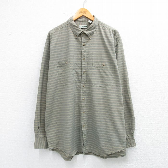 エルエルビーン 90s 長袖シャツ チェック ベージュ XL | 古着