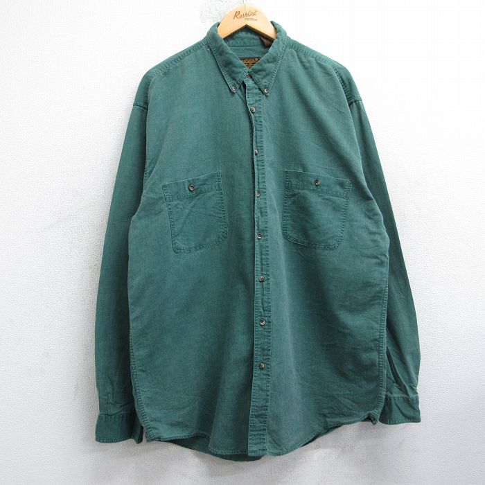 エディーバウアー 90s 長袖シャツ グリーン XL | 古着