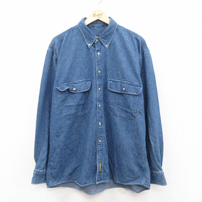 【50%OFF】ティンバーランド 90s 長袖シャツ ネイビー XL | 古着