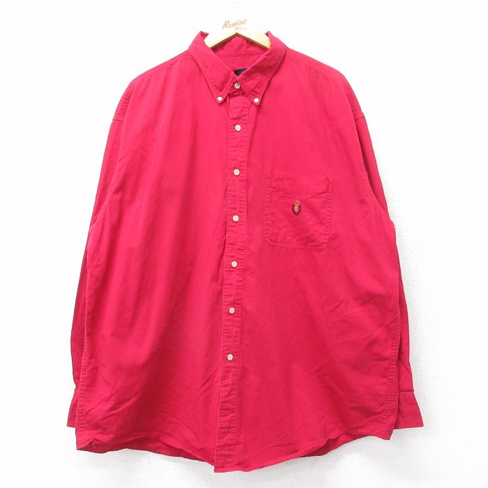 ラルフローレン 90s 長袖シャツ ワンポイントロゴ レッド XL | 古着