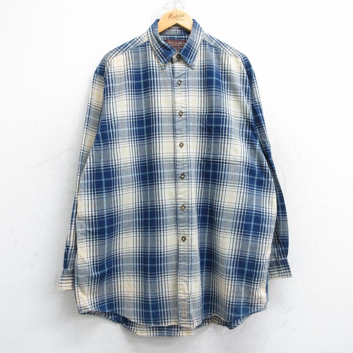 【20%OFF】アバクロンビー 90s 長袖シャツ オンブレチェック ネイビー XL | 古着