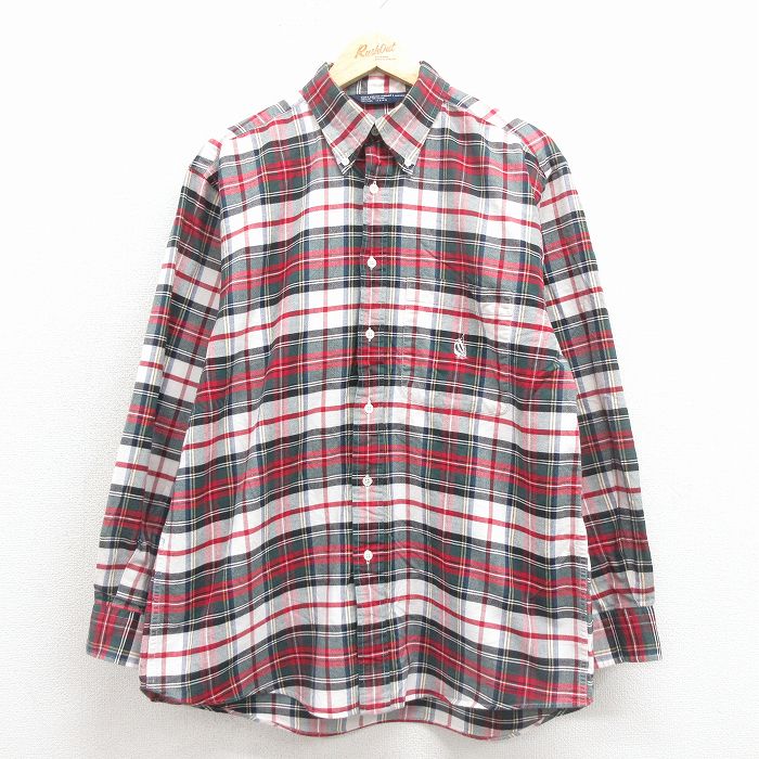 ノーティカ 90s 長袖シャツ ワンポイント グリーンチェック XL | 古着