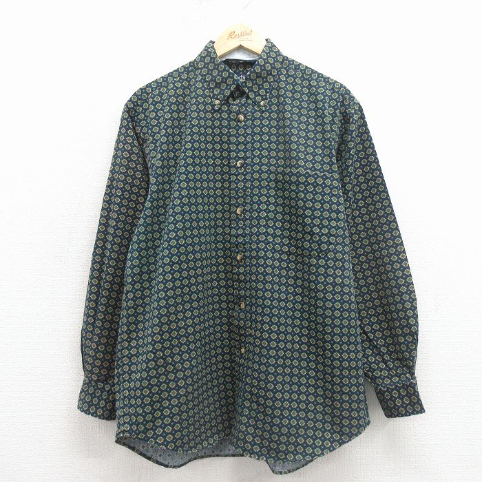 ノーティカ 90s 長袖シャツ 総柄 ネイビー XL | 古着