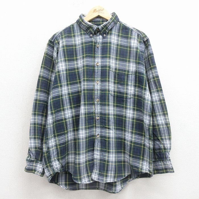 エルエルビーン 90s 長袖シャツ グリーンチェック XL | 古着