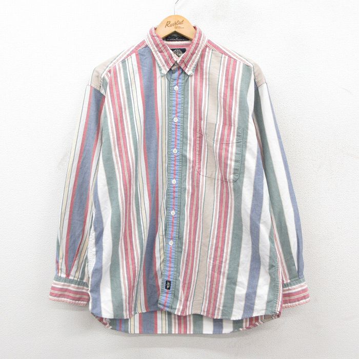 ドッカーズ 90s 長袖シャツ ストライプ ホワイト XL | 古着