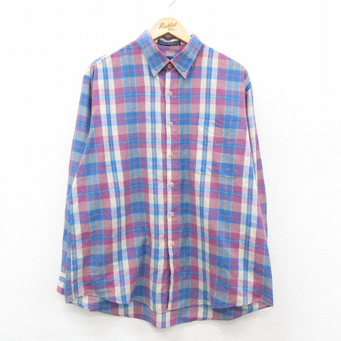 リーバイス 90s 長袖シャツ ネイビーチェック XL | 古着