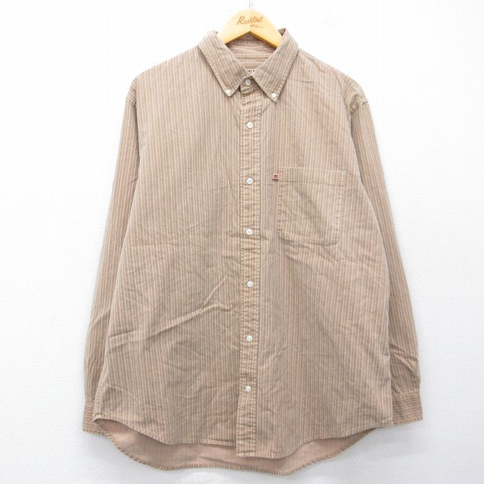 【20%OFF】ラルフローレン 長袖シャツ ストライプ ベージュ XL | 古着