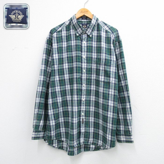 【50%OFF】ドッカーズ 長袖シャツ グリーンチェック XL | 古着