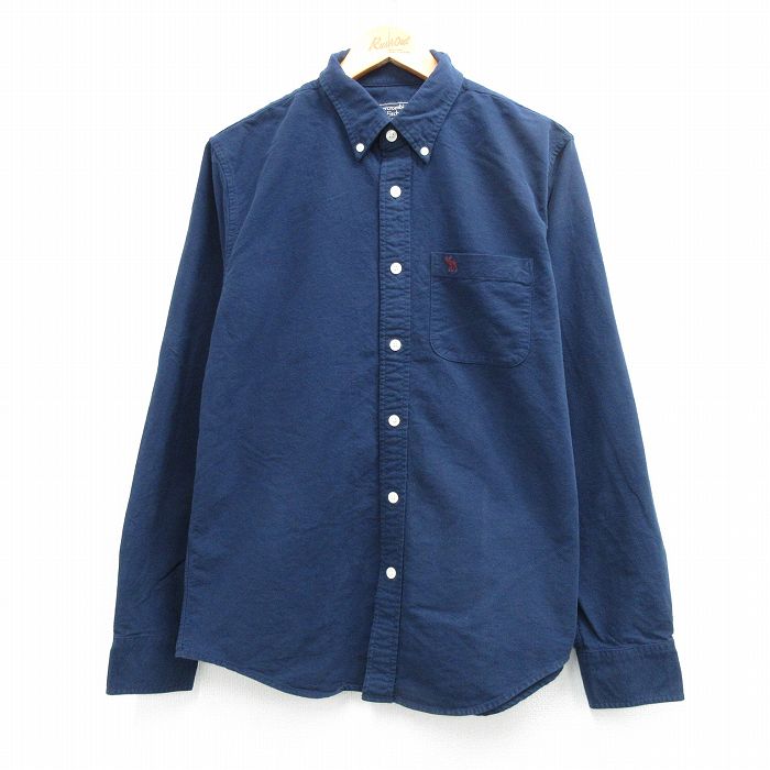 【20%OFF】アバクロンビー 長袖シャツ ワンポイントロゴ ネイビー L | 古着