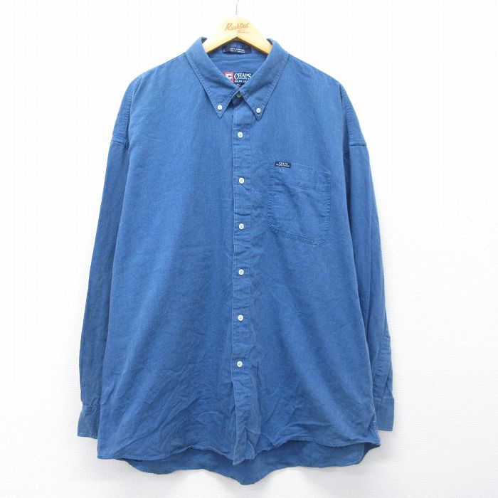 ラルフローレン 90s 長袖シャツ ワンポイントロゴ ネイビー XL | 古着