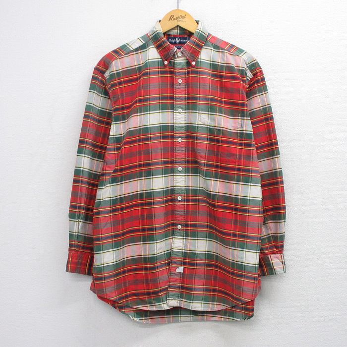 ラルフローレン 90s 長袖シャツ ワンポイントロゴ レッドチェック XL | 古着