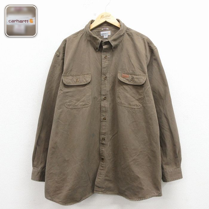 【50%OFF】カーハート 長袖シャツ ブラウン XL | 古着