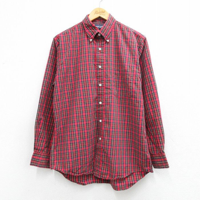 【20%OFF】ランズエンド 90s 長袖シャツ 赤チェック L | 古着