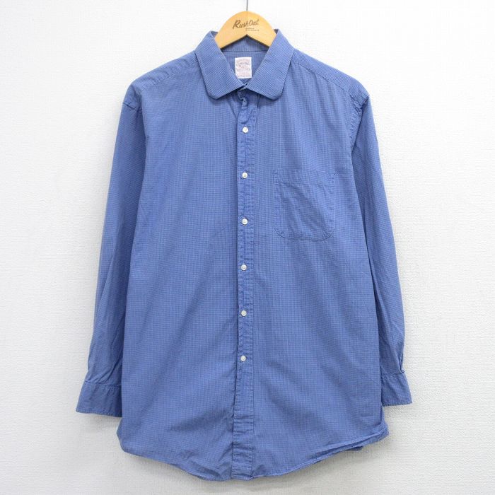 ブルックスブラザーズ 90s 長袖シャツ ネイビーチェック XL | 古着