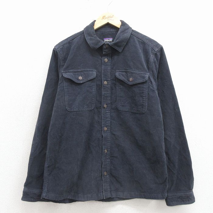 L★古着 パタゴニア patagonia 長袖 ブランド シャツ メンズ コーデュロイ オーガニックコットン 濃グレー 26apr02