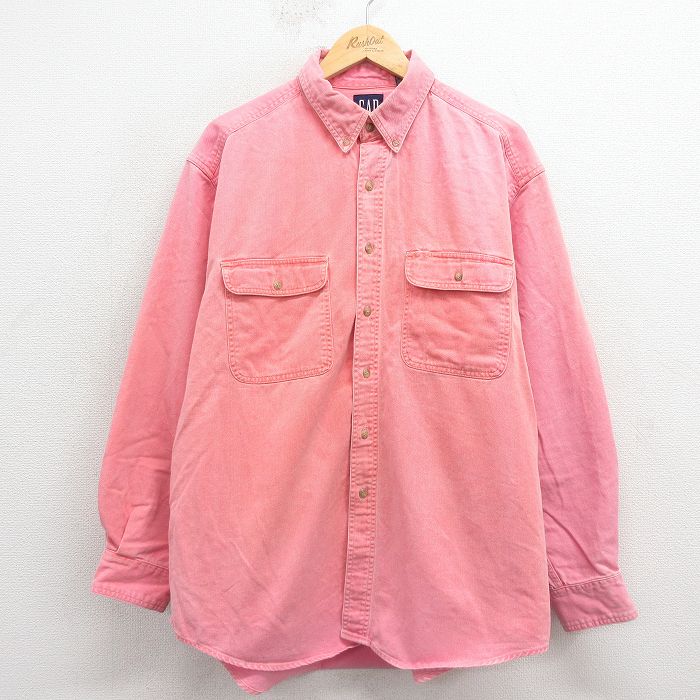 ギャップ 90s 長袖シャツ ピンク メンズXL相当 | 古着