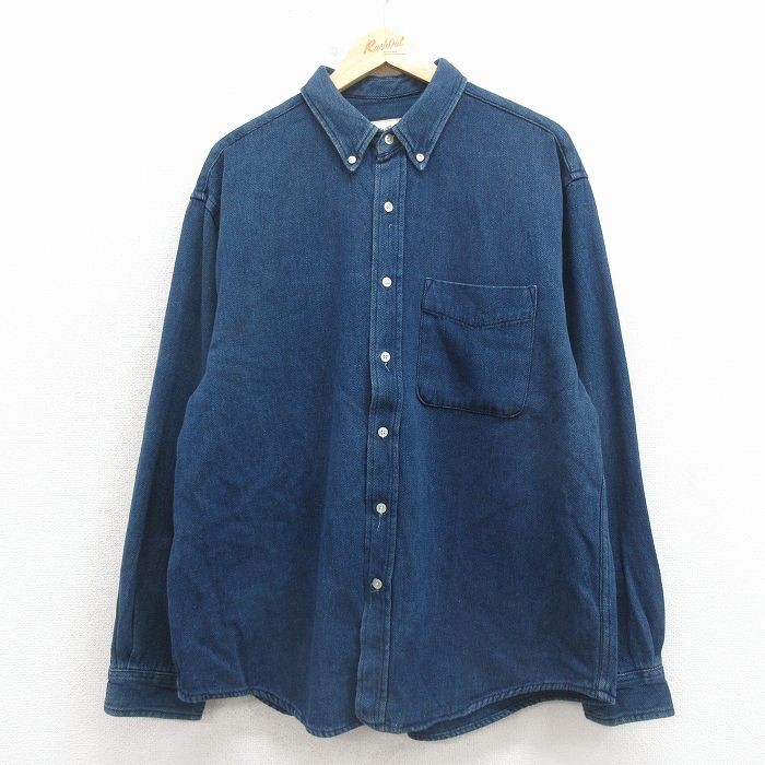 エディーバウアー 00s 長袖シャツ ネイビー XL | 古着