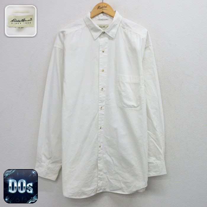 【20%OFF】エディーバウアー 00s 長袖シャツ ホワイト メンズXL相当 | 古着