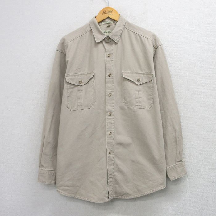 エディーバウアー 90s 長袖シャツ ベージュ XL | 古着