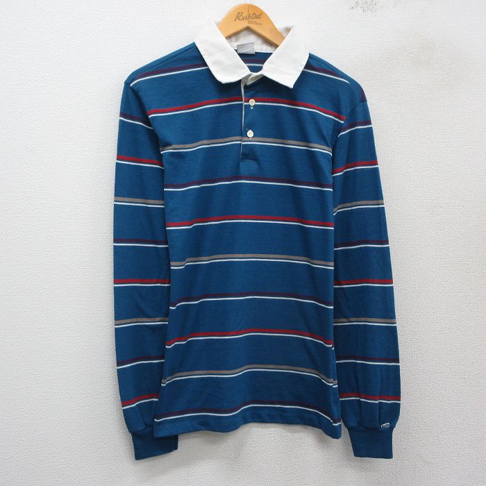 M★古着 リーバイス Levis 長袖 ブランド ラガー シャツ メンズ 80年代 80s USA製 紺他 ボーダー 26apr30