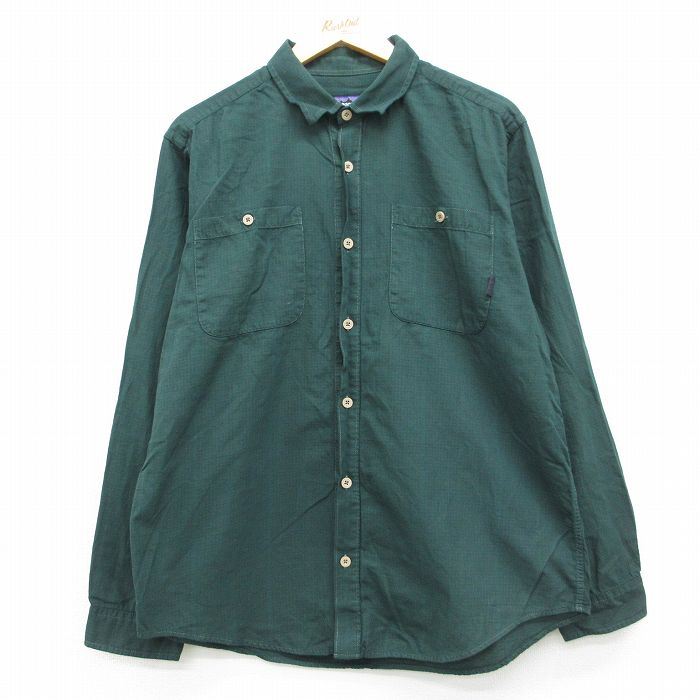 L★古着 パタゴニア patagonia 長袖 ブランド シャツ メンズ オーガニックコットン 緑他 チェック【spe】 26may02