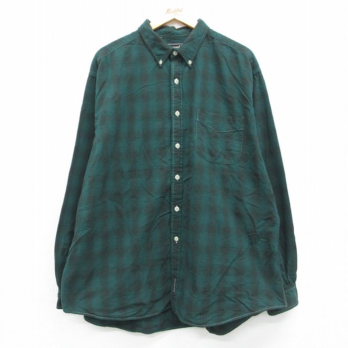 アバクロンビー 90s 長袖シャツ グリーンチェック XL | 古着