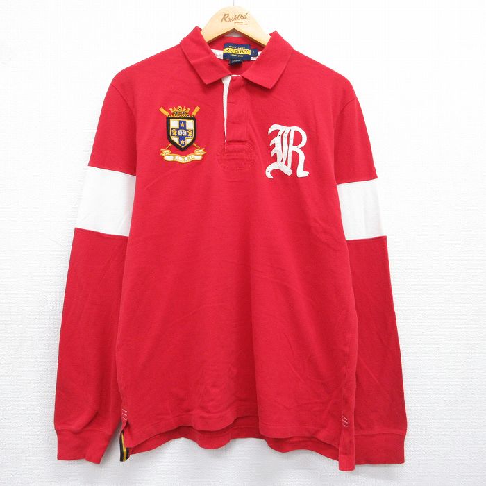 ラルフローレン 長袖ラガーシャツ レッド L | 古着
