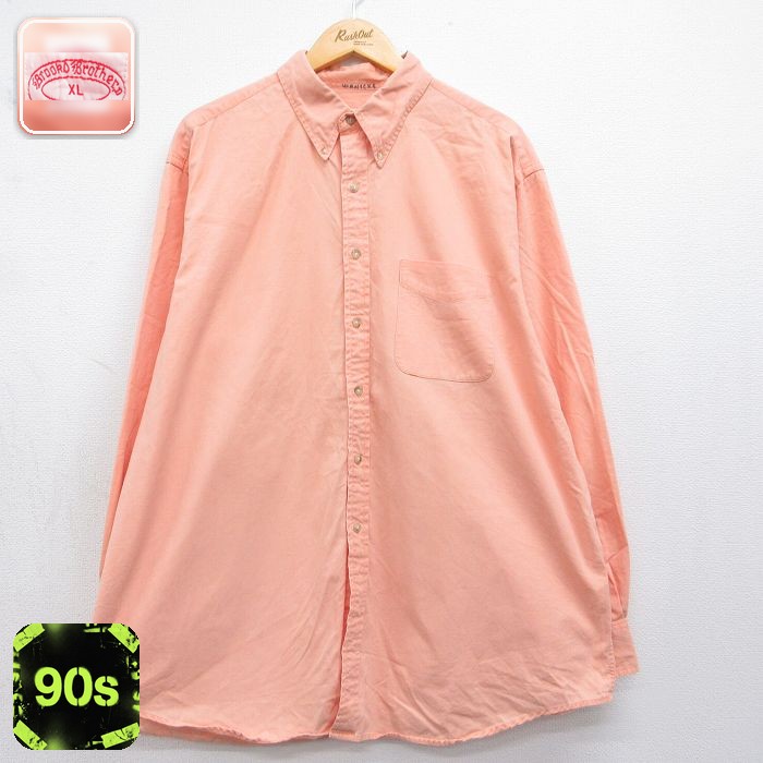 【20%OFF】ブルックスブラザーズ 90s 長袖シャツ オレンジ メンズXL相当 | 古着