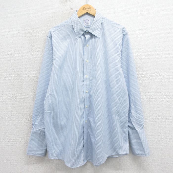 ブルックスブラザーズ 長袖シャツ ストライプ ネイビー XL | 古着